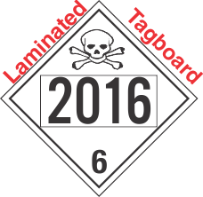 Poison Toxic Class 6.1 UN2016 Tagboard DOT Placard