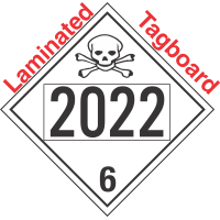 Poison Toxic Class 6.1 UN2022 Tagboard DOT Placard