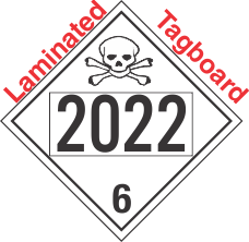 Poison Toxic Class 6.1 UN2022 Tagboard DOT Placard
