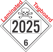 Poison Toxic Class 6.1 UN2025 Tagboard DOT Placard