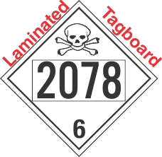 Poison Toxic Class 6.1 UN2078 Tagboard DOT Placard
