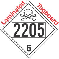 Poison Toxic Class 6.1 UN2205 Tagboard DOT Placard