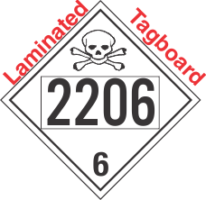 Poison Toxic Class 6.1 UN2206 Tagboard DOT Placard