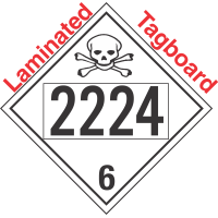 Poison Toxic Class 6.1 UN2224 Tagboard DOT Placard