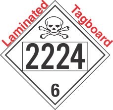 Poison Toxic Class 6.1 UN2224 Tagboard DOT Placard