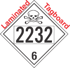 Poison Toxic Class 6.1 UN2232 Tagboard DOT Placard