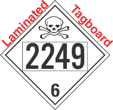Poison Toxic Class 6.1 UN2249 Tagboard DOT Placard