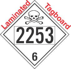 Poison Toxic Class 6.1 UN2253 Tagboard DOT Placard
