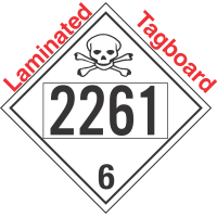 Poison Toxic Class 6.1 UN2261 Tagboard DOT Placard