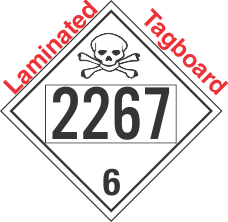 Poison Toxic Class 6.1 UN2267 Tagboard DOT Placard