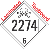 Poison Toxic Class 6.1 UN2274 Tagboard DOT Placard