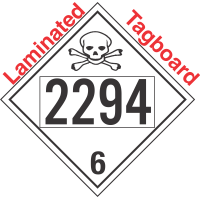 Poison Toxic Class 6.1 UN2294 Tagboard DOT Placard