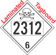 Poison Toxic Class 6.1 UN2312 Tagboard DOT Placard