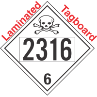 Poison Toxic Class 6.1 UN2316 Tagboard DOT Placard