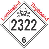 Poison Toxic Class 6.1 UN2322 Tagboard DOT Placard