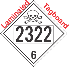 Poison Toxic Class 6.1 UN2322 Tagboard DOT Placard