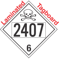 Poison Toxic Class 6.1 UN2407 Tagboard DOT Placard