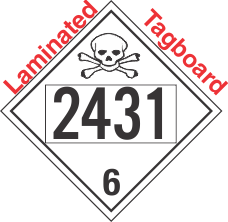 Poison Toxic Class 6.1 UN2431 Tagboard DOT Placard