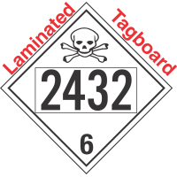 Poison Toxic Class 6.1 UN2432 Tagboard DOT Placard