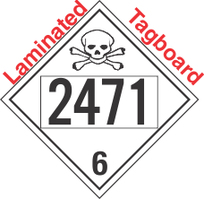 Poison Toxic Class 6.1 UN2471 Tagboard DOT Placard