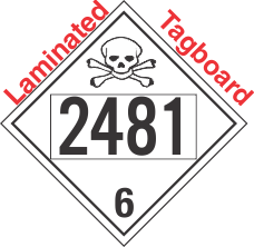 Poison Toxic Class 6.1 UN2481 Tagboard DOT Placard