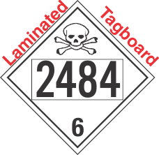 Poison Toxic Class 6.1 UN2484 Tagboard DOT Placard