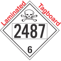 Poison Toxic Class 6.1 UN2487 Tagboard DOT Placard