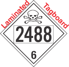 Poison Toxic Class 6.1 UN2488 Tagboard DOT Placard