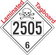 Poison Toxic Class 6.1 UN2505 Tagboard DOT Placard