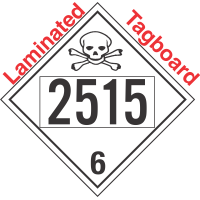 Poison Toxic Class 6.1 UN2515 Tagboard DOT Placard