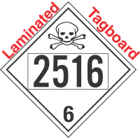 Poison Toxic Class 6.1 UN2516 Tagboard DOT Placard