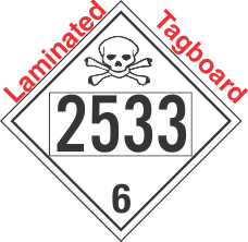 Poison Toxic Class 6.1 UN2533 Tagboard DOT Placard