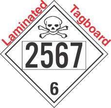 Poison Toxic Class 6.1 UN2567 Tagboard DOT Placard