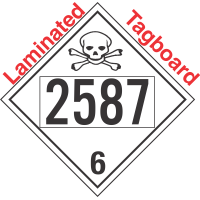 Poison Toxic Class 6.1 UN2587 Tagboard DOT Placard