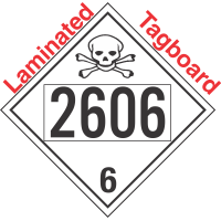 Poison Toxic Class 6.1 UN2606 Tagboard DOT Placard