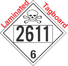 Poison Toxic Class 6.1 UN2611 Tagboard DOT Placard