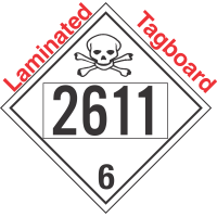 Poison Toxic Class 6.1 UN2611 Tagboard DOT Placard