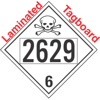 Poison Toxic Class 6.1 UN2629 Tagboard DOT Placard