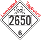 Poison Toxic Class 6.1 UN2650 Tagboard DOT Placard