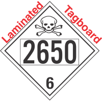 Poison Toxic Class 6.1 UN2650 Tagboard DOT Placard