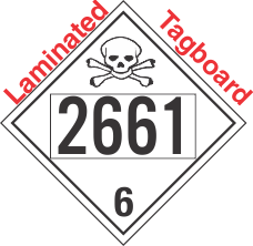 Poison Toxic Class 6.1 UN2661 Tagboard DOT Placard