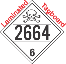 Poison Toxic Class 6.1 UN2664 Tagboard DOT Placard