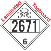 Poison Toxic Class 6.1 UN2671 Tagboard DOT Placard