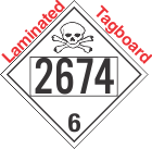 Poison Toxic Class 6.1 UN2674 Tagboard DOT Placard