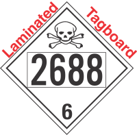 Poison Toxic Class 6.1 UN2688 Tagboard DOT Placard