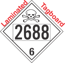 Poison Toxic Class 6.1 UN2688 Tagboard DOT Placard