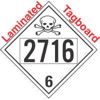 Poison Toxic Class 6.1 UN2716 Tagboard DOT Placard