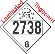 Poison Toxic Class 6.1 UN2738 Tagboard DOT Placard