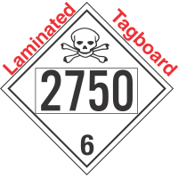 Poison Toxic Class 6.1 UN2750 Tagboard DOT Placard