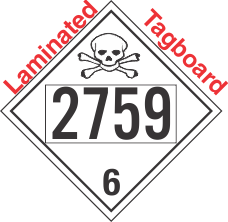 Poison Toxic Class 6.1 UN2759 Tagboard DOT Placard
